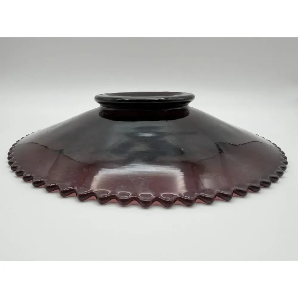 Northwood Amethyst Carnival Glass THREE FRUITS Footed Plate 9” Sawtooth Antique